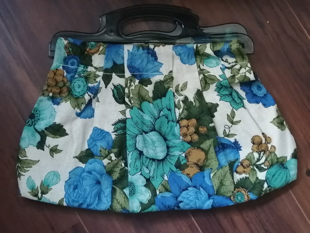 Vintage Purse 1970's Purse Plastic Handle Purse Flower Etsy