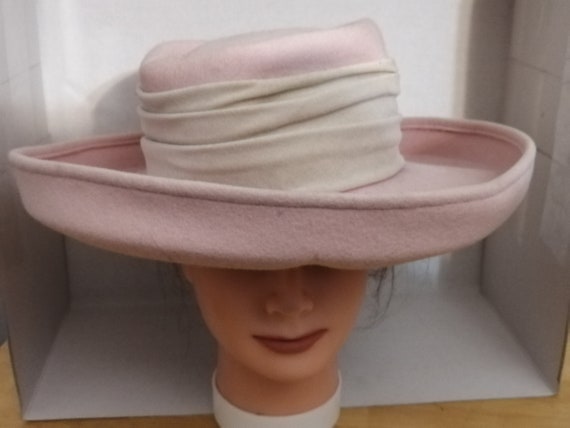 Women's Hat, Vintage Hat, Pink Hat, Wide Brim Hat… - image 3