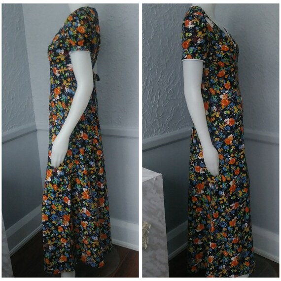Vintage Floral Maxi Dress by Parnelli Juniors Petite Size Ties at