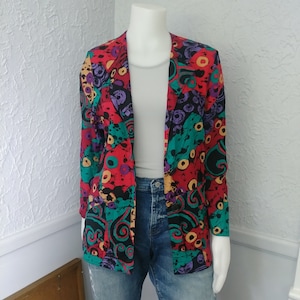 Vintage Abstract Blazer by Classics By Third Dimension - retro style, colourful 90's 90's