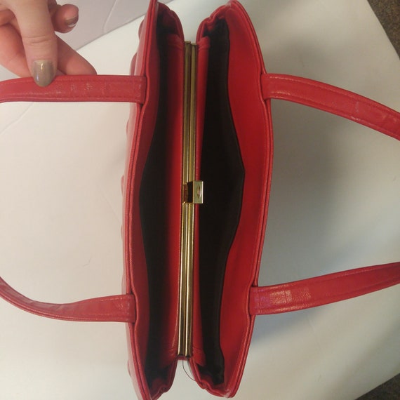 Vintage 50's Red Handbag by Designer Julius Resni… - image 3