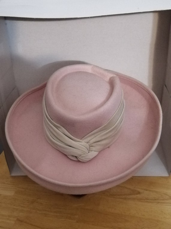 Women's Hat, Vintage Hat, Pink Hat, Wide Brim Hat… - image 7