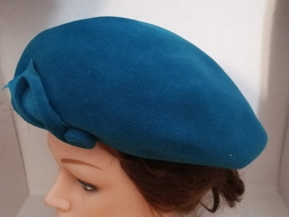 Vintage Women's Blue Hat, Retro Hat, 1950's Hat - image 2