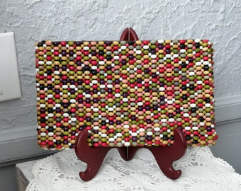 Vintage beaded purse, and matching change purse