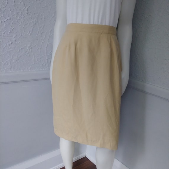 Vintage 90's 2000's Pale Yellow Skirt - Silk exte… - image 7