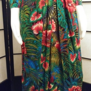 Vintage 1980's Tropical Flowers and Foliage Dress E.D. Michaels image 5