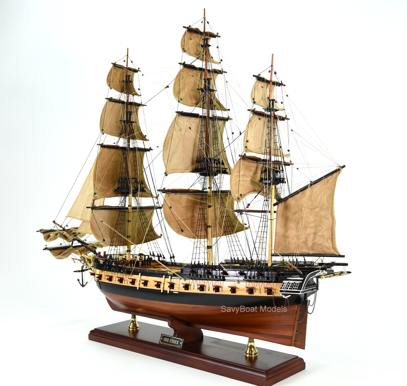 1799 USS Essex Sailing Frigate Tall Ship Model 32 Etsy