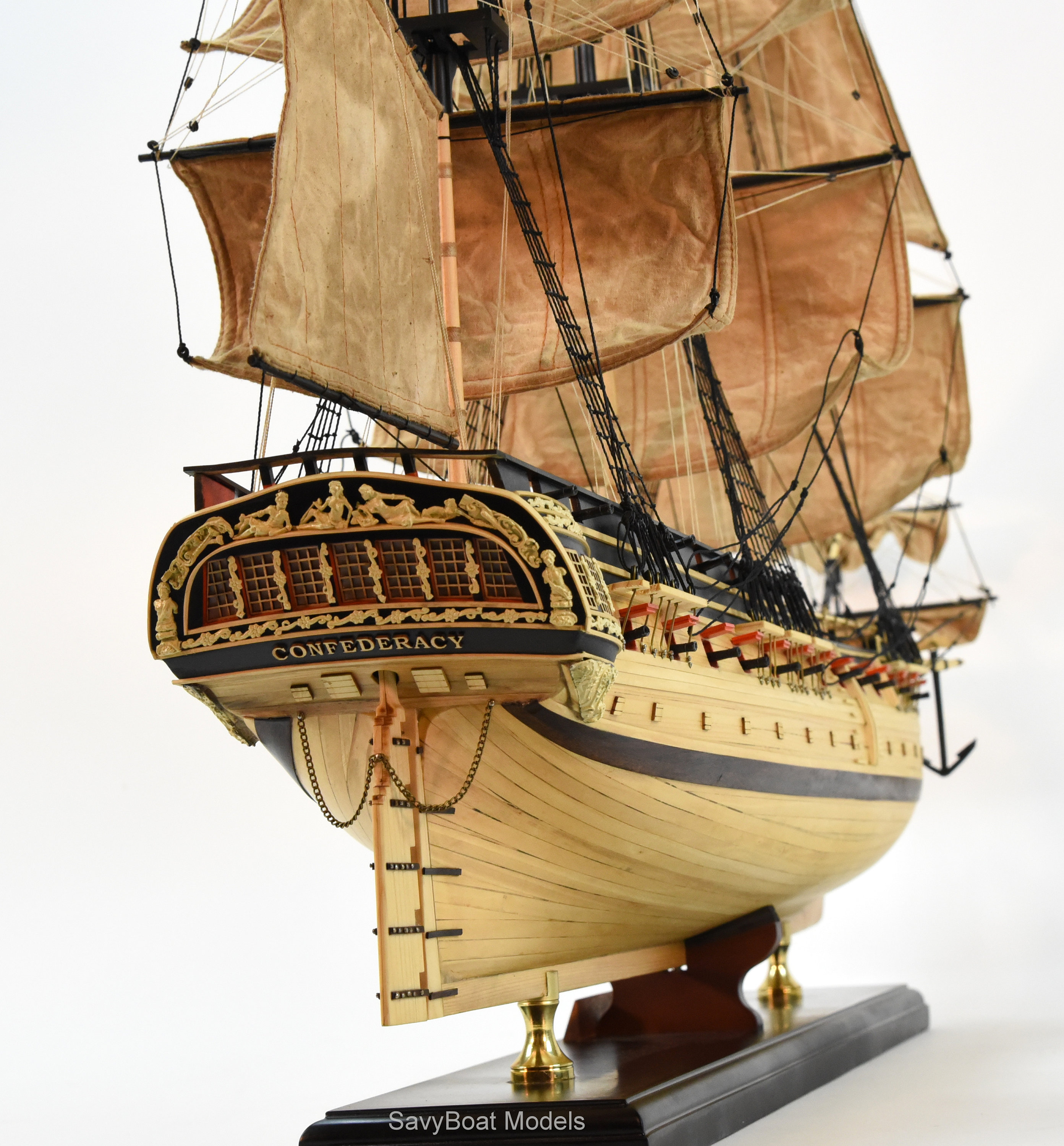USF Confederacy 1778 1/64 Scale Handcrafted Wooden Ship Model Etsy