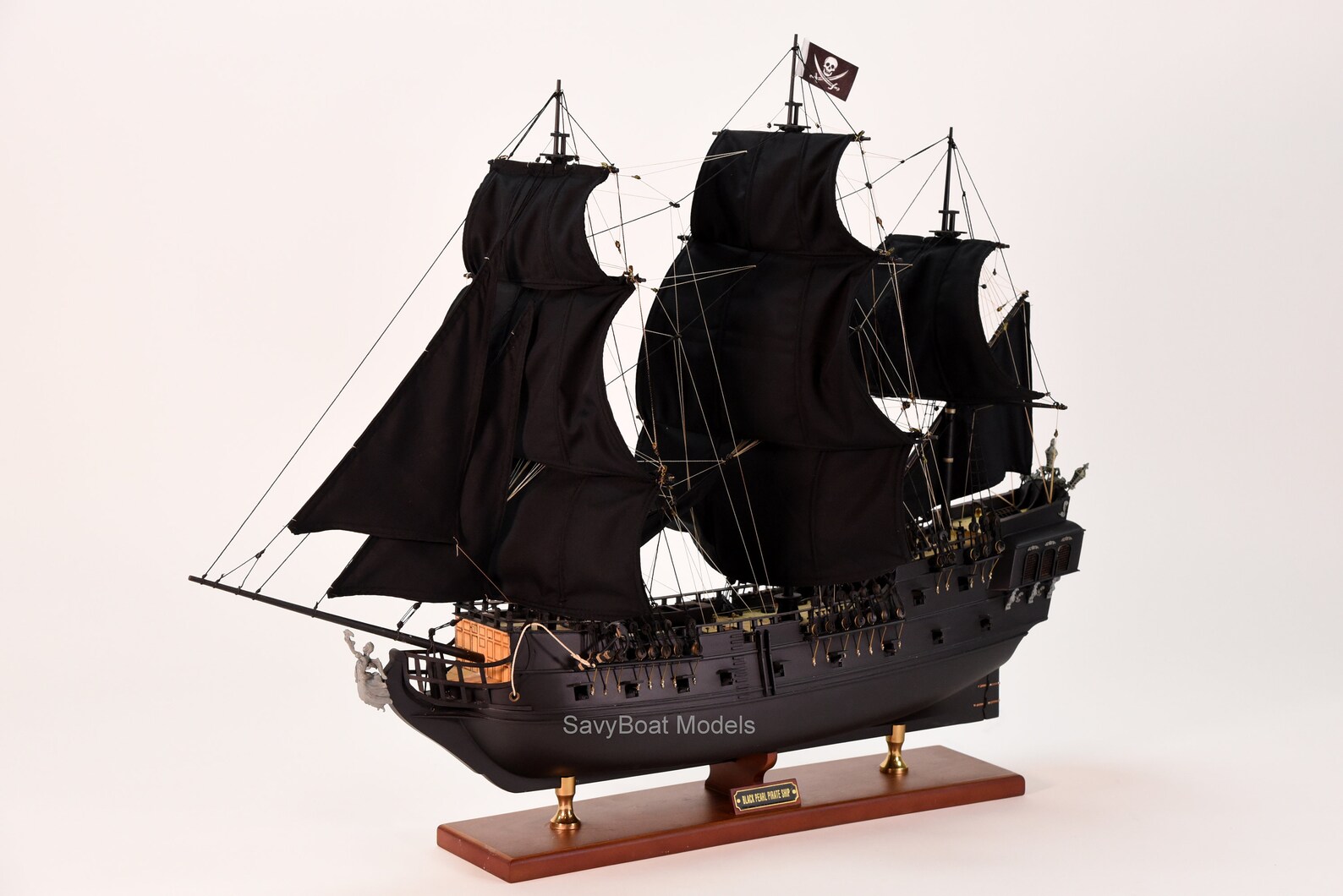 Black Pearl Pirate Tall Ship Handcrafted Wooden Ship Model Etsy