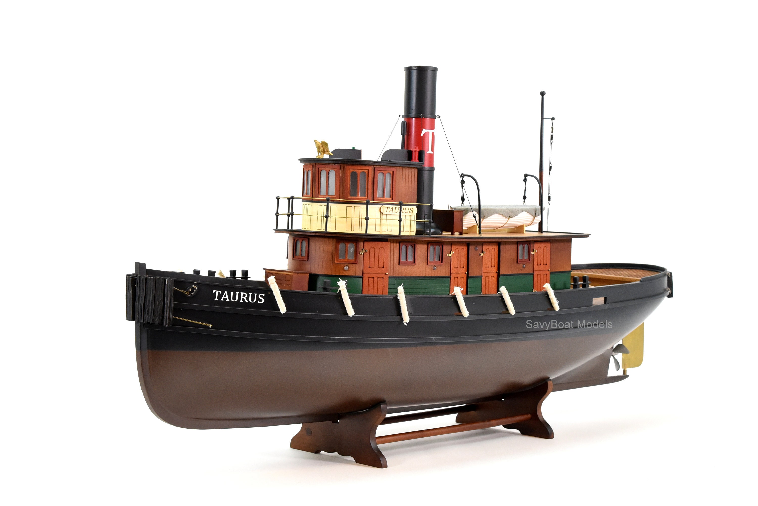 Taurus Tugboat Handmade Wooden Boat Model 37 RC Ready Etsy