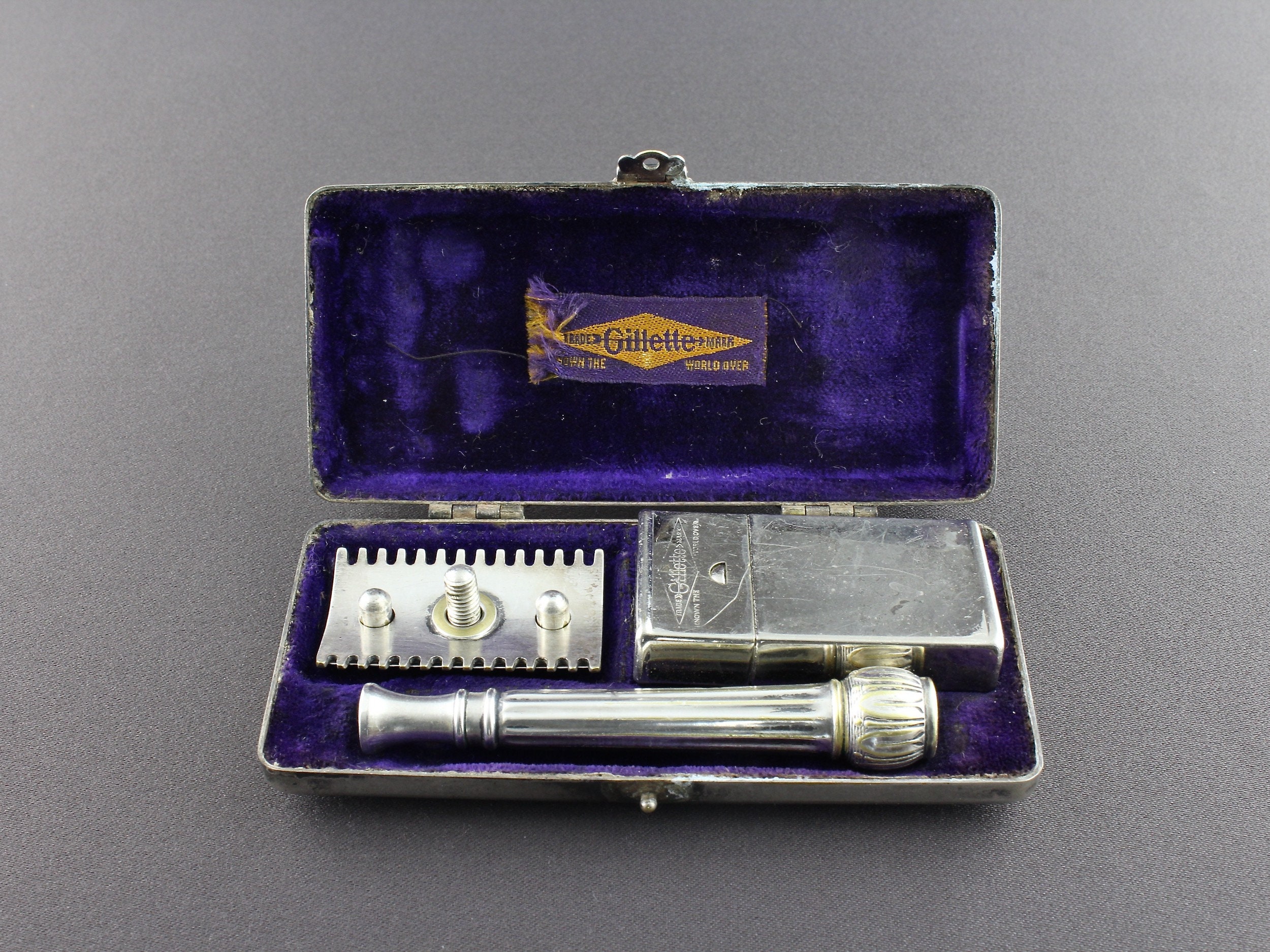 Vintage 1904 King Gillette Pocket Edition DE Safety Razor Original