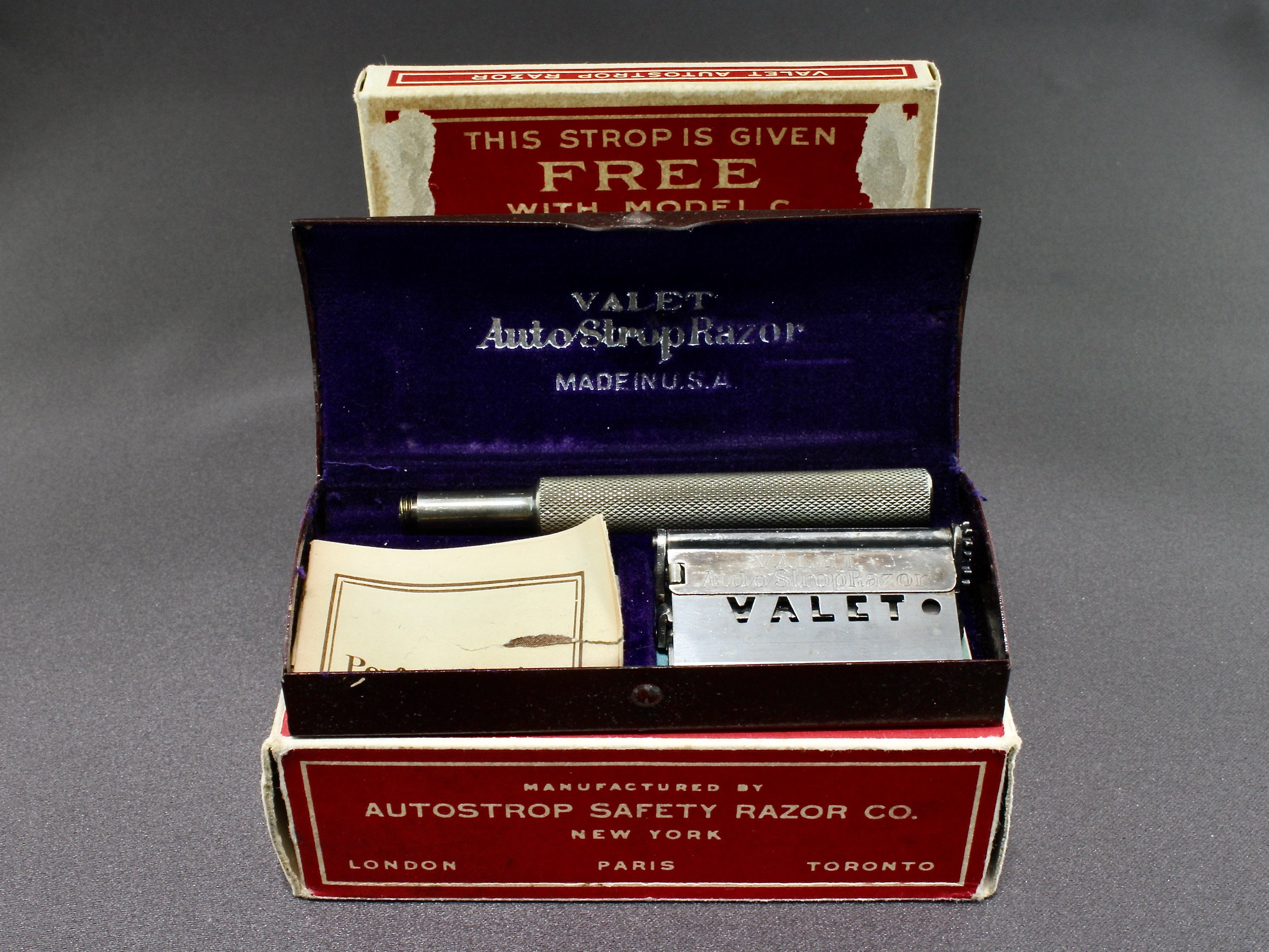 Vintage 1920s Valet Autostrop Model C SE Safety Razor Strop Blade ...