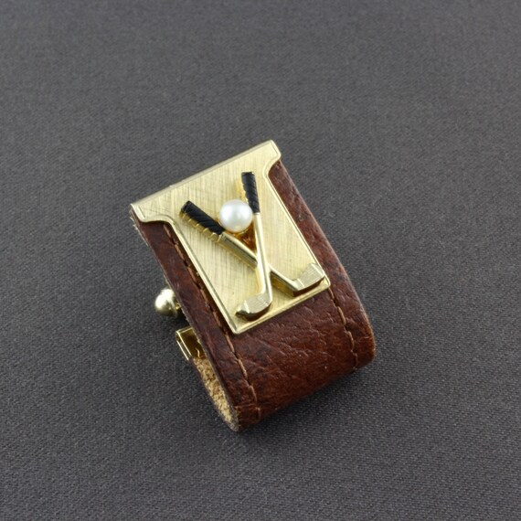 Vintage Anson Golf Clubs And Golf Ball Brown Leather … Gem