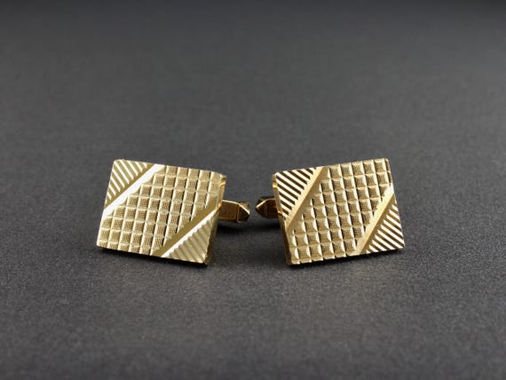 Boutons De Manchette Vintage - Couleur Argent Et Doré - Occasion - Bon État Général