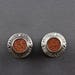 Boutons De Manchette Vintage Goldstone – Verre Cuivré, Finition Dorée, Occasion