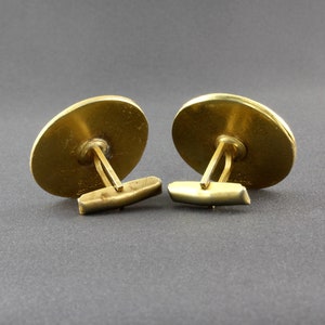 Boutons De Manchette Vintage Dorés - Motif Homme Nu Sur Taureau - Réplique Alva Museum - Occasion
