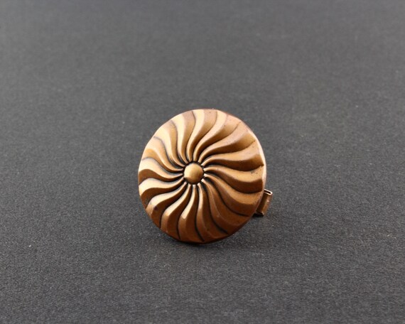Vintage Large Round Swirl Geometric Design Copper… - image 6