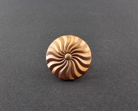 Vintage Large Round Swirl Geometric Design Copper… - image 5