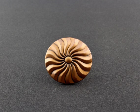 Vintage Large Round Swirl Geometric Design Copper… - image 7