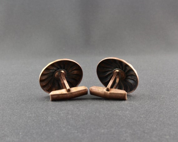 Vintage Large Round Swirl Geometric Design Copper… - image 9