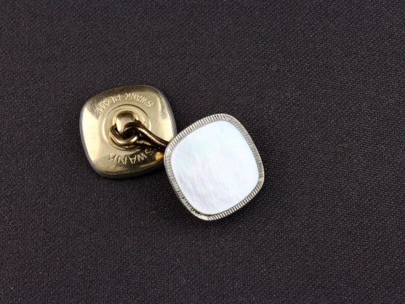 Vintage Swank Art Deco White Mother Of Pearl Squa… - image 5