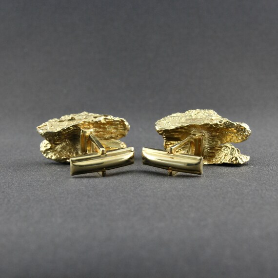 Vintage Faux Gold Nugget And Round White Pearl Cuffli… Gem