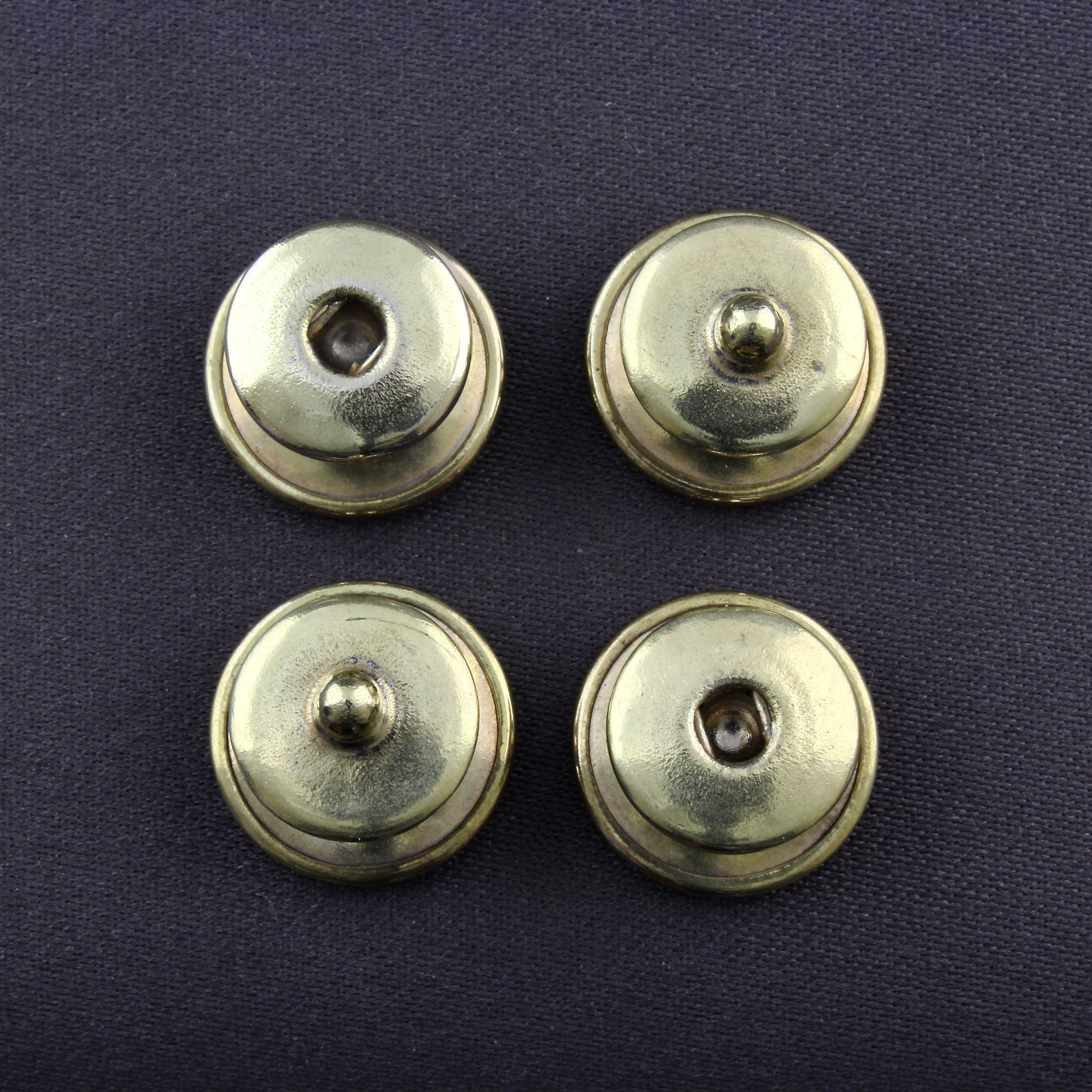 Paire De Boutons De Manchette En Acier Style Art Déco/Art Nouveau - Occasion Très Bon état