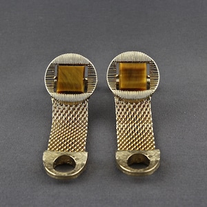 Boutons De Manchette Goldtone Années 70 - Cufflinks Wrap Around - Occasion