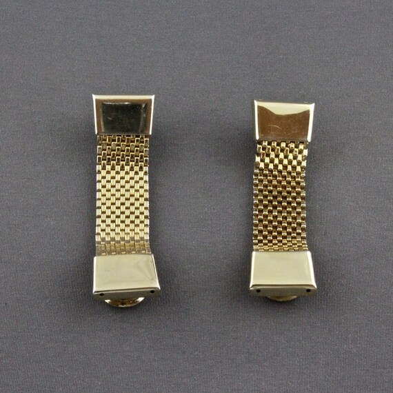 Vintage Swank Shiny Gold Tone Rectangular Snap A … - image 7