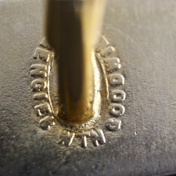 Vintage Shiny Gold Tone And Dark Green Enamel Mid 20t… Gem