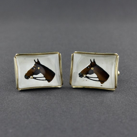 Vintage Anson Brown Horse Reverse Cut Crystal Intagli… Gem