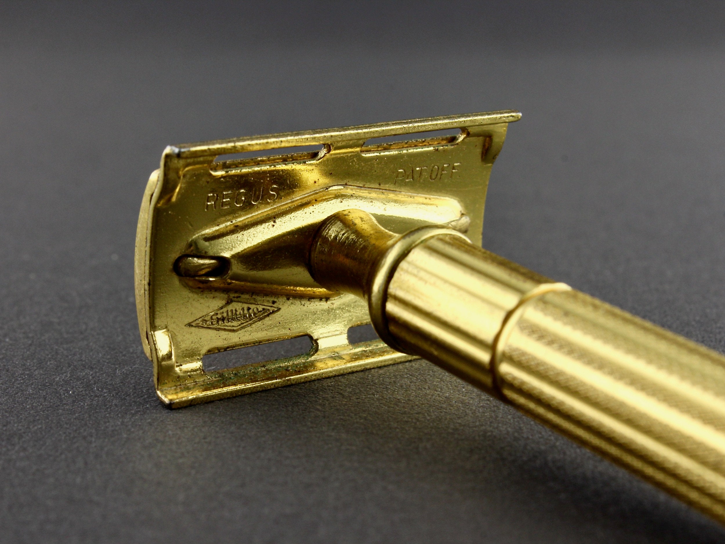 1940年代ヴィンテージ ジレット ファットハンドル ゴールドテック 両刃