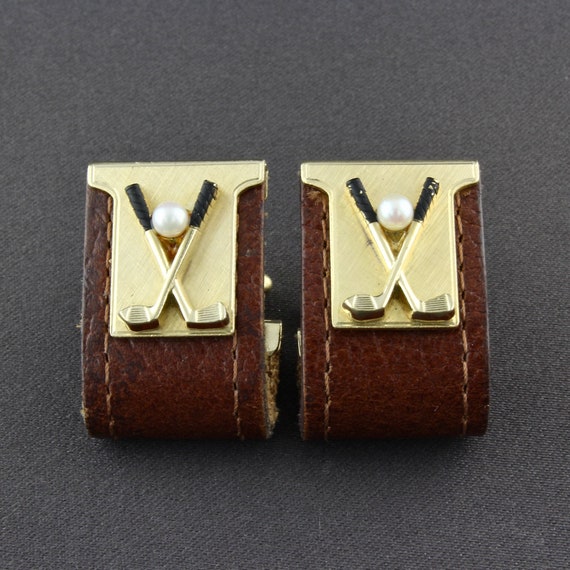 Vintage Anson Golf Clubs And Golf Ball Brown Leather … Gem