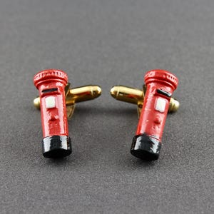 Red Black And White Enamel UK English Letterbox Mailbox Cufflinks