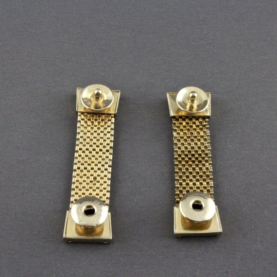 Vintage Swank Shiny Gold Tone Rectangular Snap A … - image 8