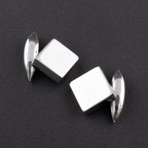 Vintage Mexican Sterling Silver Square And Oval Decorative order Toggles Double Sided Cufflinks