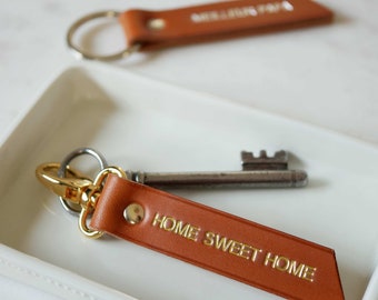 Personalized RUBAN leather key ring