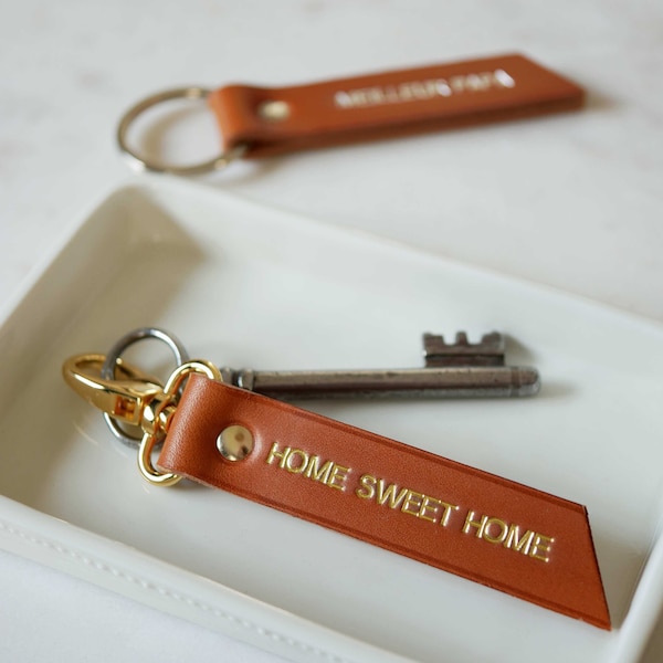 Personalized RUBAN leather key ring