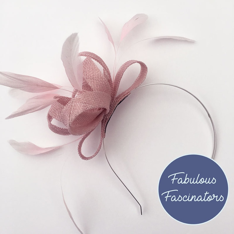 Small Pink Fascinator with Feathers Light Pink Fascinator perfect for weddings