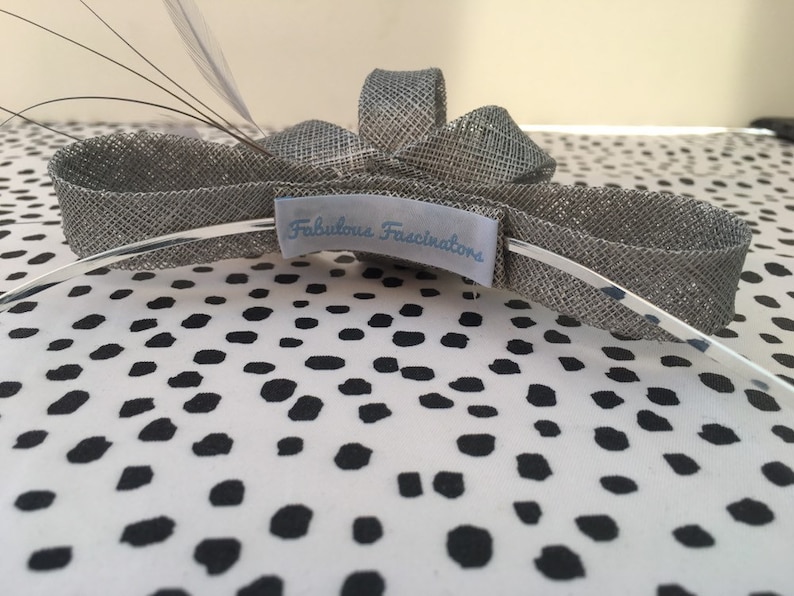 Perfect simple fascinator for weddings Range of colours available SilverGrey Fascinator Hair Clip or Hair band