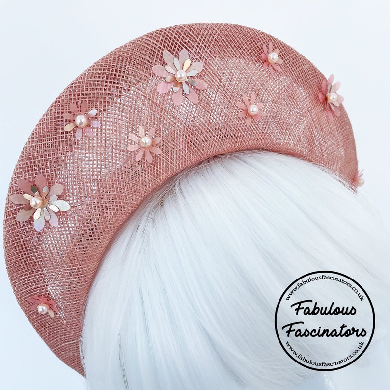 Pink and rose gold fascinator Clearance