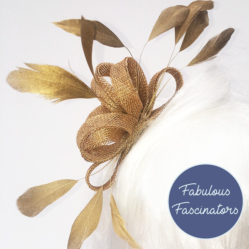 Small gold fascinator clip Clearance