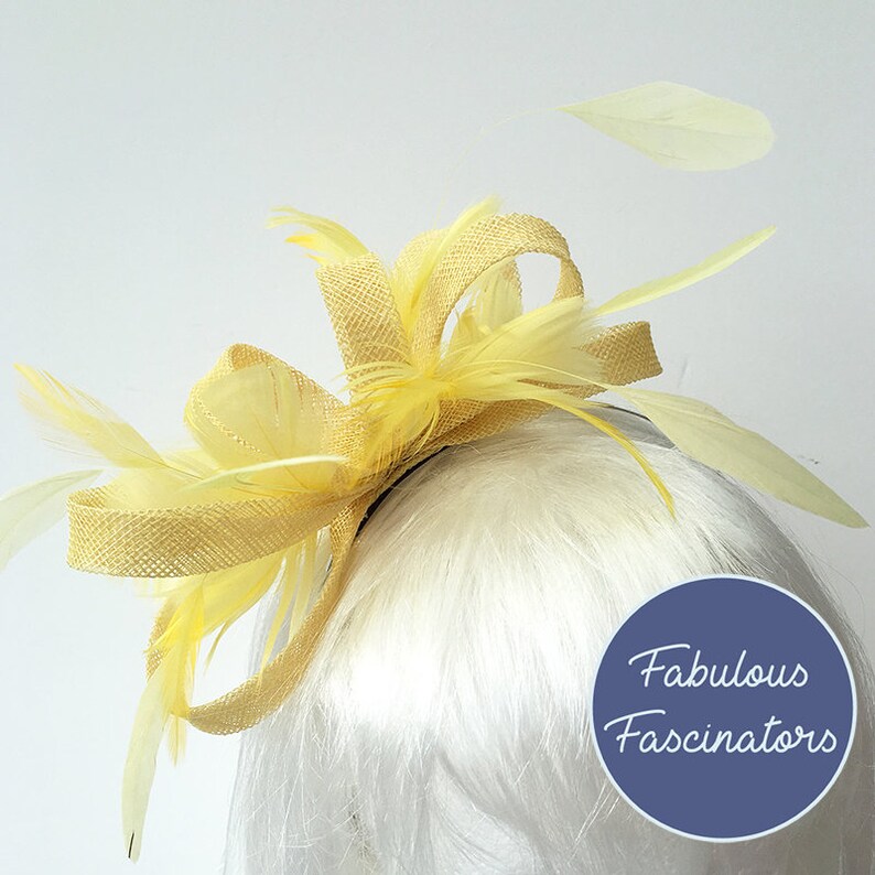 Primrose Yellow Fascinator. Lemon Yellow Fascinator Hair Clip Etsy