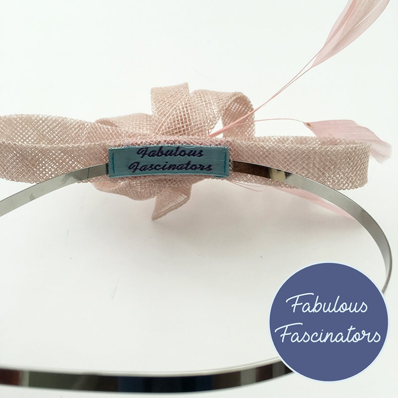 perfect for weddings hairclip or hairband Light pink fascinator