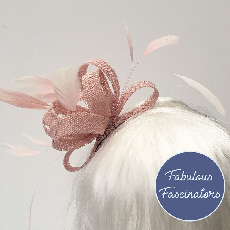 Small Pink Fascinator with Feathers Light Pink Fascinator perfect for weddings