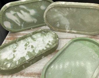 Sage green cement tray now in 3 sizes!  Regular 7.5” x 3.5” Medium 9 x 41/4” and large which is 12” x 5” ! Still at reasonable prices!