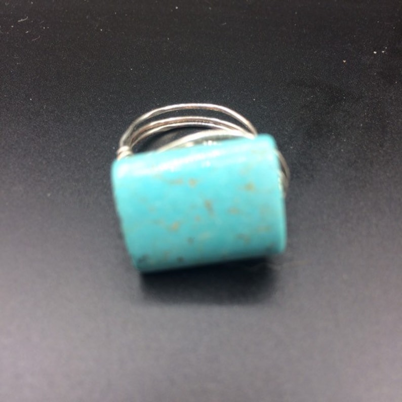 Turquoise wire wrapped ring