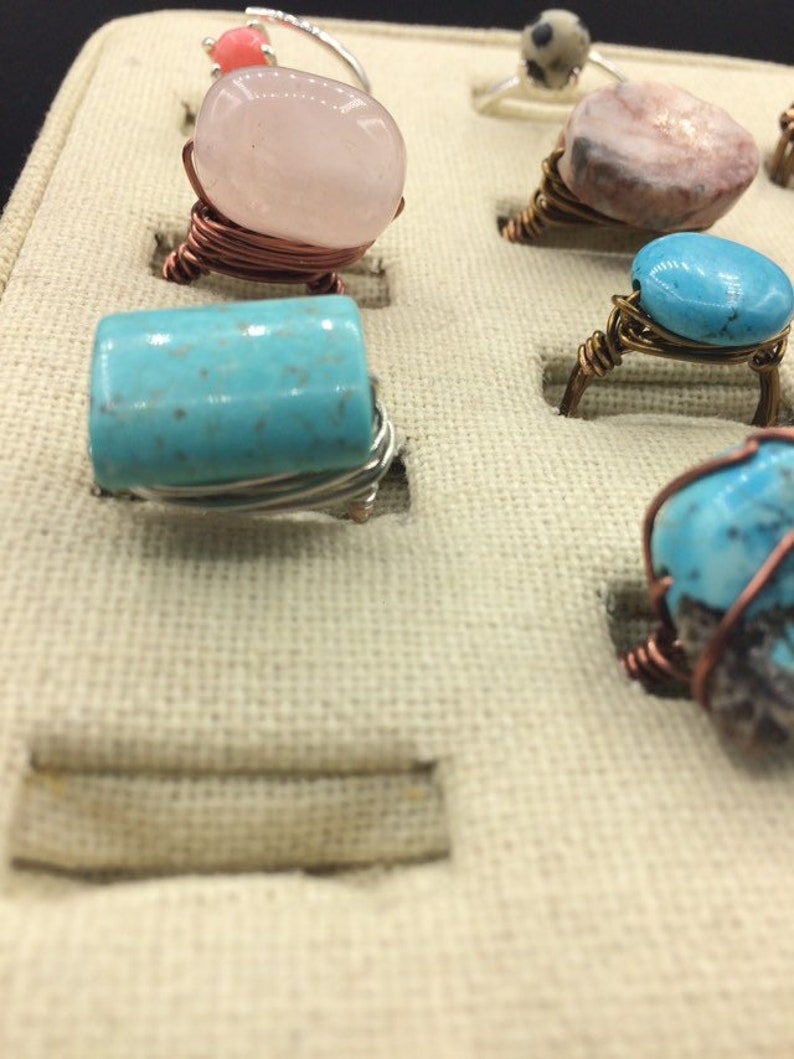 Turquoise wire wrapped ring
