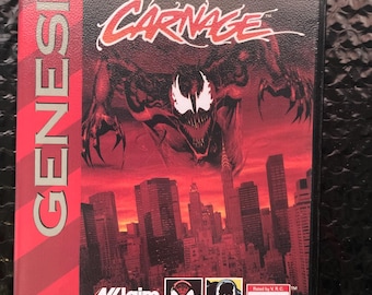 Spider-Man Venom Maximum Carnage (Sega Genesis, 1994) Juego con caja y manual