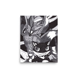 Impression Morgana Persona 5 en niveaux de gris
